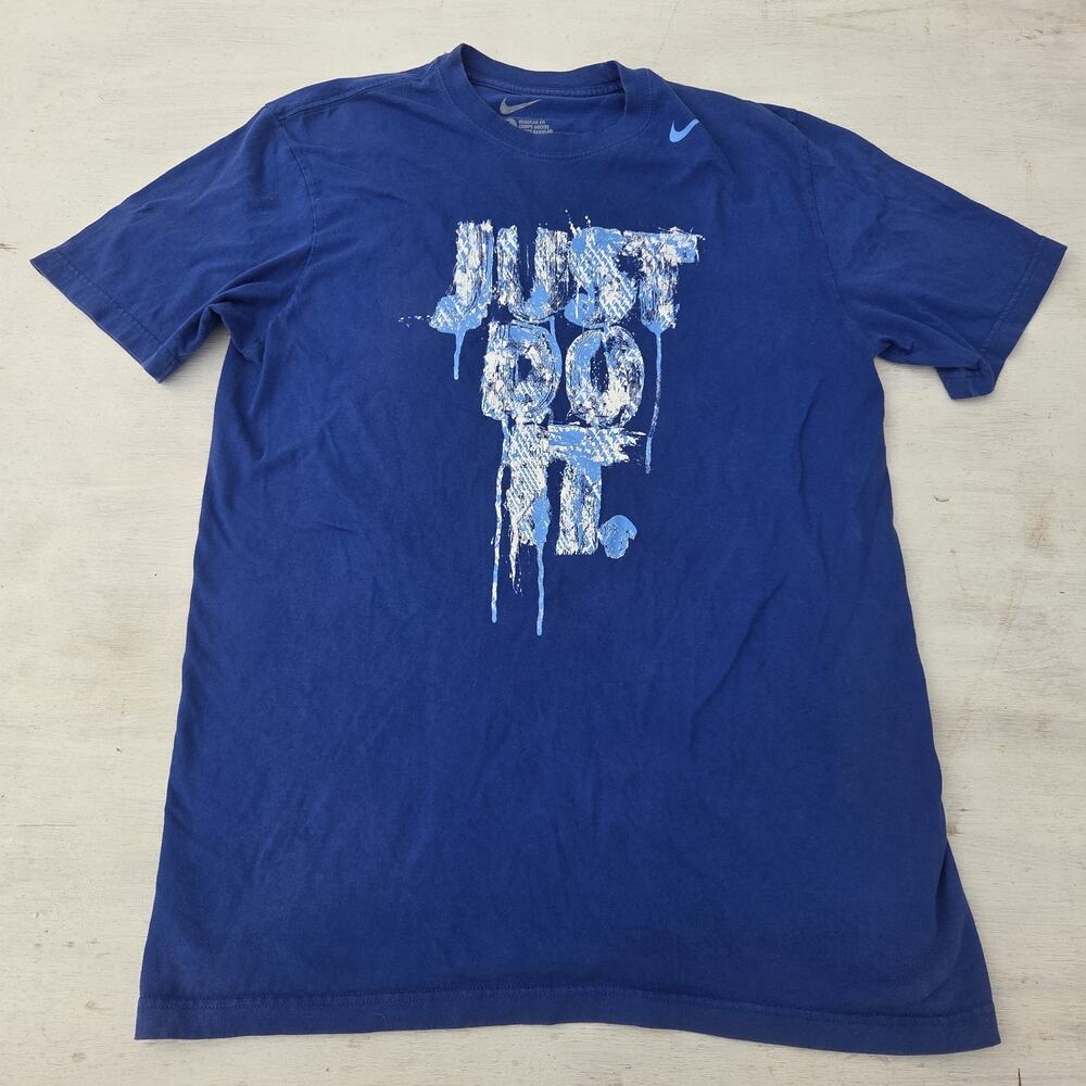 Nike Mens Large Blue Just Do It Short Sleeve T Shirt Swoosh Skate Tee